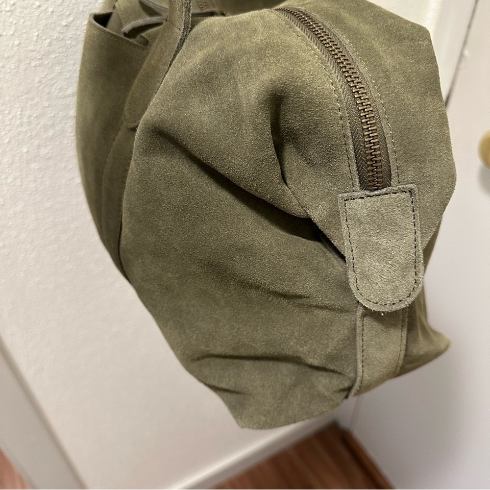M.I.L.A. Ria Olive Green Suede Duffel Bag - Picture 10 of 16